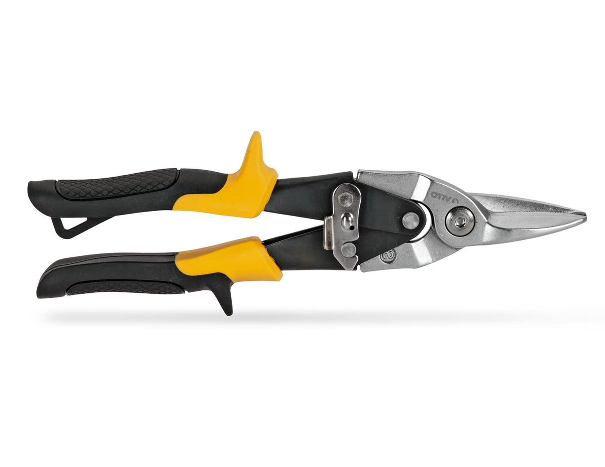 VITO Blechschere, gerade geschnitten für die Luftfahrt, Metallschere mit Sicherheitsverriegelung, Schneidet Metall und Blech bis zu 1,2 mm, Griff aus Bimaterial - VITCCRE - Tools.de TP Profishop GmbH