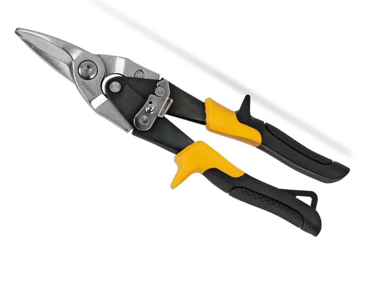 VITO Blechschere, gerade geschnitten für die Luftfahrt, Metallschere mit Sicherheitsverriegelung, Schneidet Metall und Blech bis zu 1,2 mm, Griff aus Bimaterial - VITCCRE - Tools.de TP Profishop GmbH