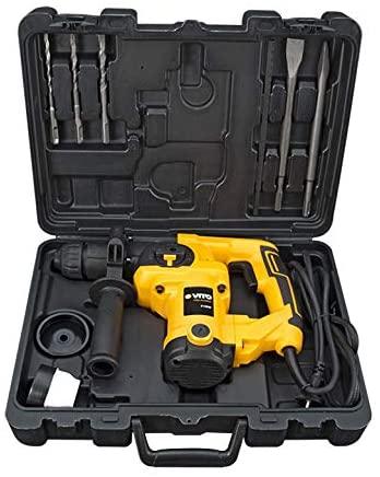 VITO Bohrhammer & Stemmhammer (VIMP710 SDS-Plus), 0-800rpm, 0-5000ipm, Sicherheitskupplung, einstellbare Meißelposition, 3.33 Kg, 710 W mit zusätzlichem Griff, Fettwanne und Staubschutz - Tools.de TP Profishop GmbH