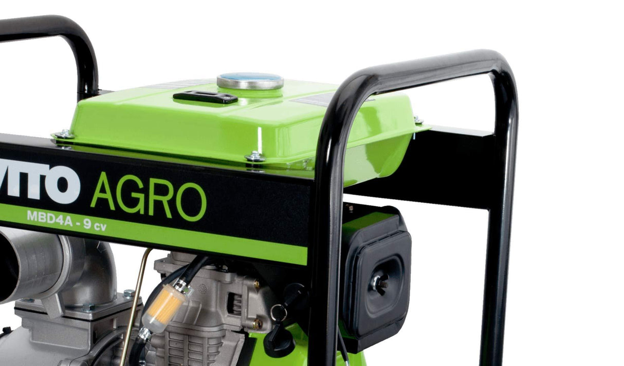 VITO Diesel 4" Motorpumpe 9 PS mit E-Starter selbstansaugend 4-Takt EURO5 Dieselmotor Wasserpumpe 2.5Bar starke Teichpumpe, 3600U/min 70000 L/h - 25m⇡ max 7m⇣ max - Tools.de TP Profishop GmbH