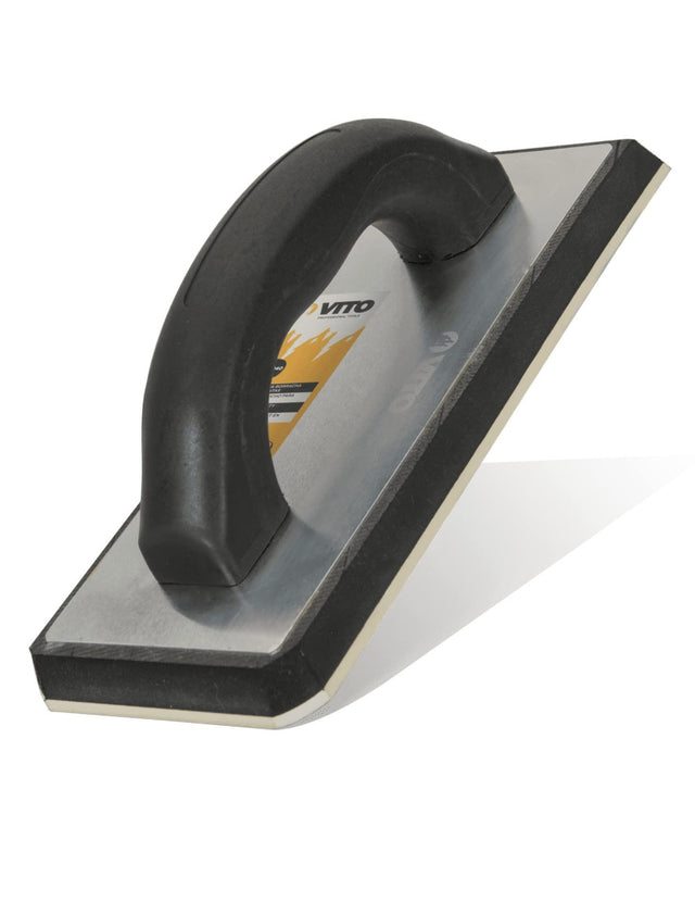 VITO Fugenbrett - Profi Fugbrett für Fliesenleger - Gummi Glättkelle für Fugen - ergonomisch geformter Griff - 240x100 mm Fugbrett Ausfugbrett, Zellkautschuk schwarz/grau Fugscheibe VITBJA - Tools.de TP Profishop GmbH