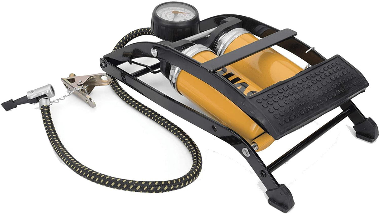 VITO Fußluftpumpe Doppelzylinder 2 Zylinder mit Manometer bis 7 bar - Tools.de TP Profishop GmbH