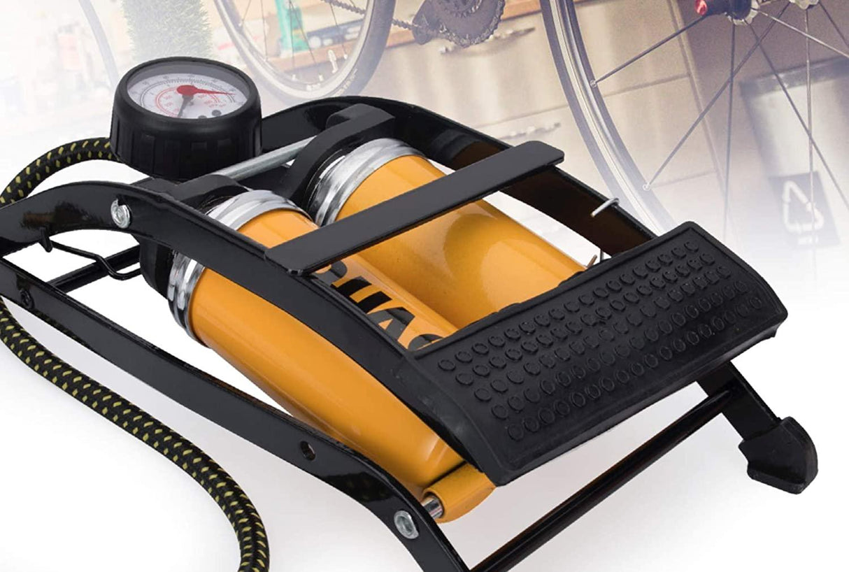 VITO Fußluftpumpe Doppelzylinder 2 Zylinder mit Manometer bis 7 bar - Tools.de TP Profishop GmbH