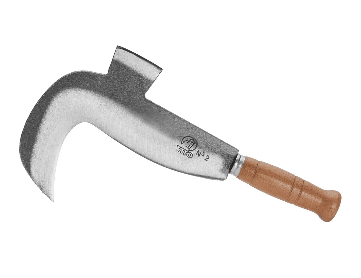 VITO Garden - Billhook, Hippe, Zweischneidige Hackmesser, Sichel aus gehärtetem Stahl - Gewicht: 490g - 240x190mm - traditionell geschmiedet - ideal für Arbeiten auf Wiesen, Feldern & Garten - Tools.de TP Profishop GmbH