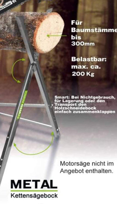 VITO Garden Kettensägebock - max. 200 kg, Sägebock für Baumstämme bis 300mm, verzinkte Winkelprofile aus Metall - Tools.de TP Profishop GmbH