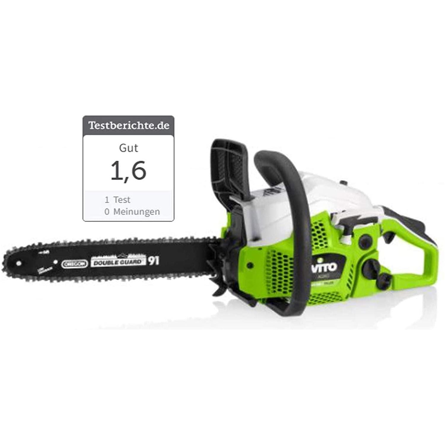 VITO Garden Motorkettensäge MSCC38+ 1.63PS Testnote 1.6 Einsteiger Benzin Motorsäge, Oregon Double Guard 3/8" Sägekette, Führungsschiene 16“ 40,64cm (Motorsäge 40cm) - Tools.de TP Profishop GmbH