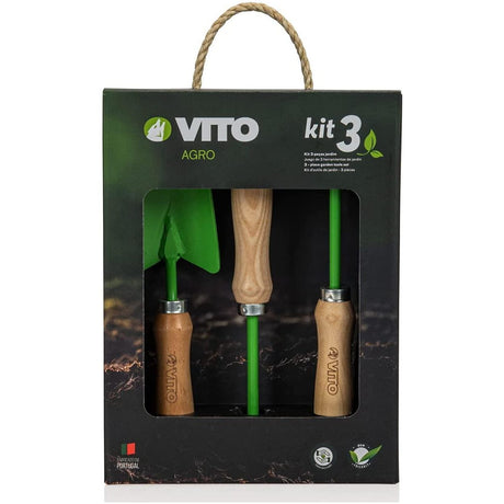 VITO Garden Vintage Gartenwerkzeug Set 3-TLG - Gartenwerkzeug für Pflanzen und Gartenarbeit Handmade Vintage Gartenwerkzeug Pflanz-Set - Hochwertige Garten-Kleingeräte 3-TLG Handmade in Portugal - Tools.de TP Profishop GmbH