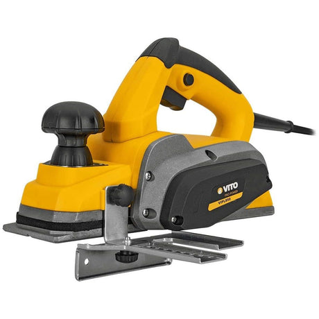 VITO Handhobel 850W Elektrohobel Hobel elektrisch 82 mm Falzhobel Stufenhobel mit Parallelführung Hobelmesser Hobelbreite 82 mm, Spantiefe 0 – 3,0 mm, Hobeln ohne Kraftaufwand, Staubbeutel - Tools.de TP Profishop GmbH