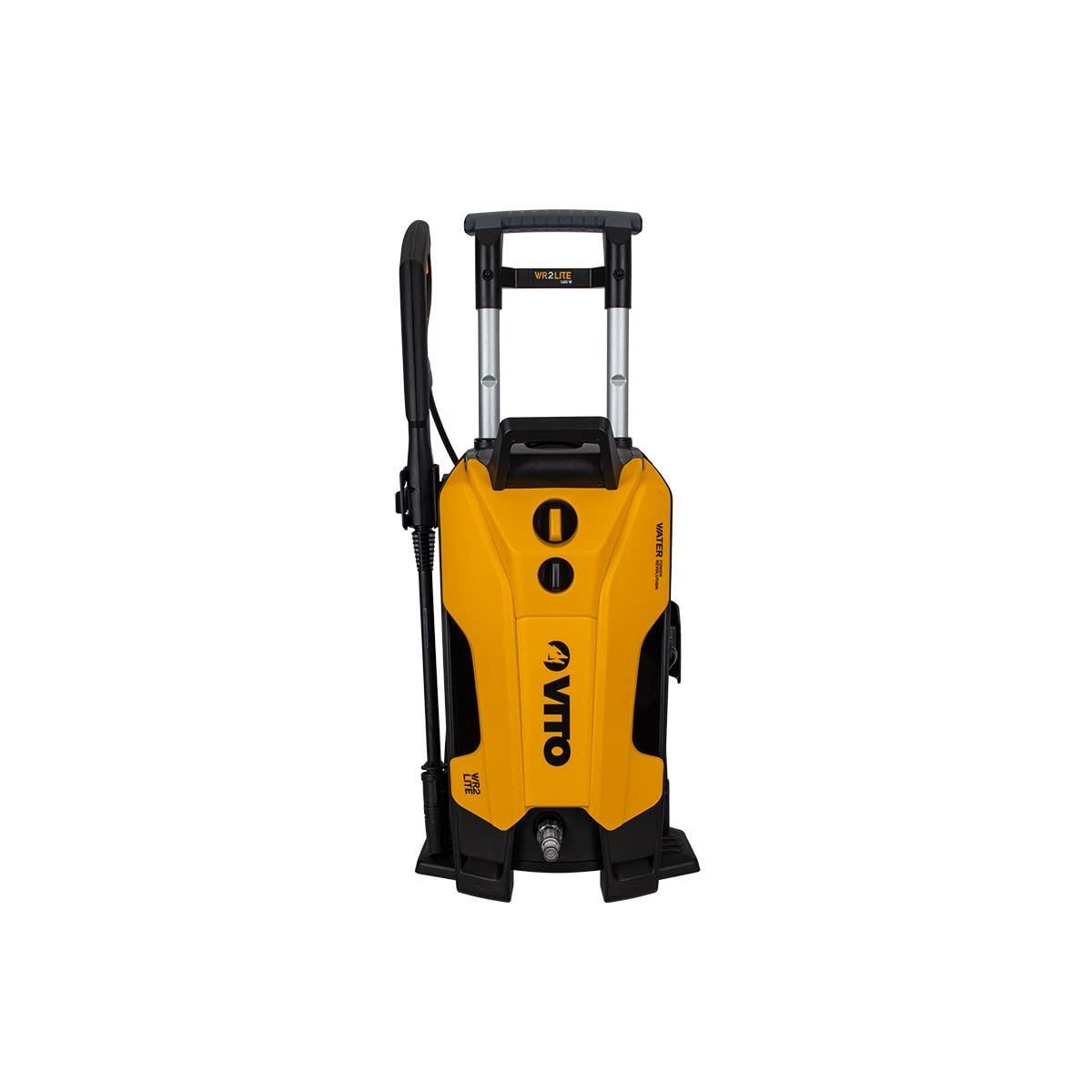 VITO Hochdruckreiniger 1600w Alu Induktions-Motor max. Druck 130 bar, max. Fördermenge 402 l/h, Schwarz/Gelb, mit Teleskop-Griff, Reinigungsmittel-Tank, 5M Schlauch - VIML130WR2LITE - Tools.de TP Profishop GmbH
