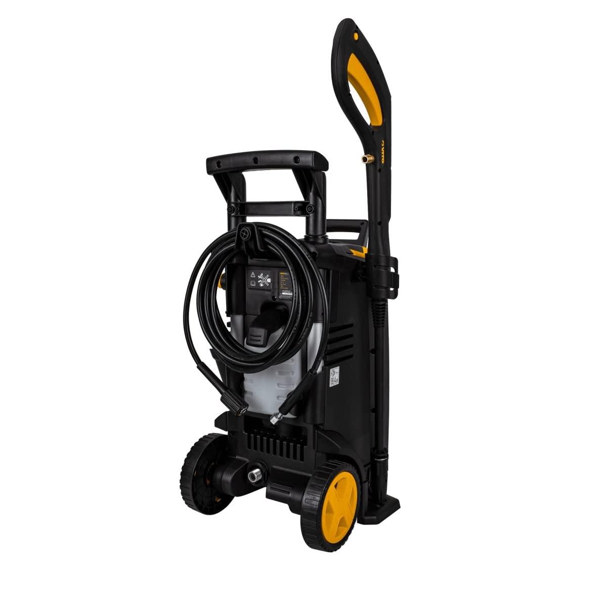 VITO Hochdruckreiniger 1600w Alu Induktions-Motor max. Druck 130 bar, max. Fördermenge 402 l/h, Schwarz/Gelb, mit Teleskop-Griff, Reinigungsmittel-Tank, 5M Schlauch - VIML130WR2LITE - Tools.de TP Profishop GmbH