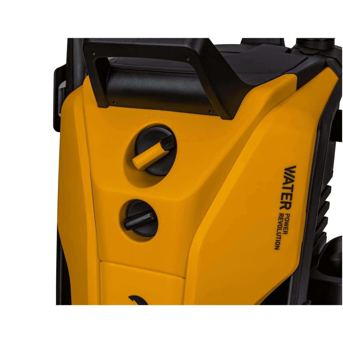 VITO Hochdruckreiniger 1600w Alu Induktions-Motor max. Druck 130 bar, max. Fördermenge 402 l/h, Schwarz/Gelb, mit Teleskop-Griff, Reinigungsmittel-Tank, 5M Schlauch - VIML130WR2LITE - Tools.de TP Profishop GmbH