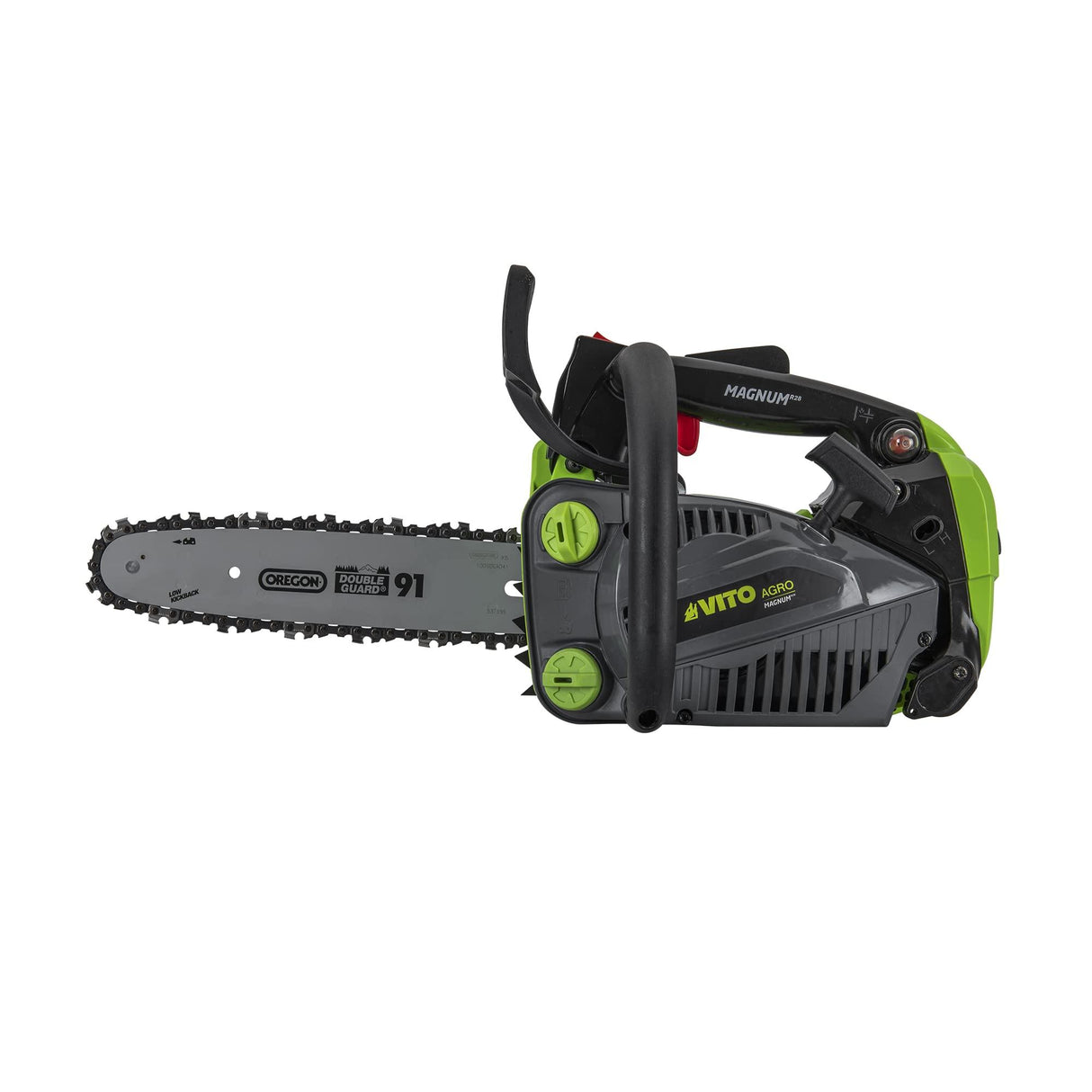 VITO kleine Einhand Kettensäge, Benzin-Kettensäge mit 25 cm Schwertlänge, 2-Takt-Motor, Oregon-Kette, Walbro-Vergaser, Schutzsystem, automatischer Bremse & ergonomischem Griff - Tools.de TP Profishop GmbH