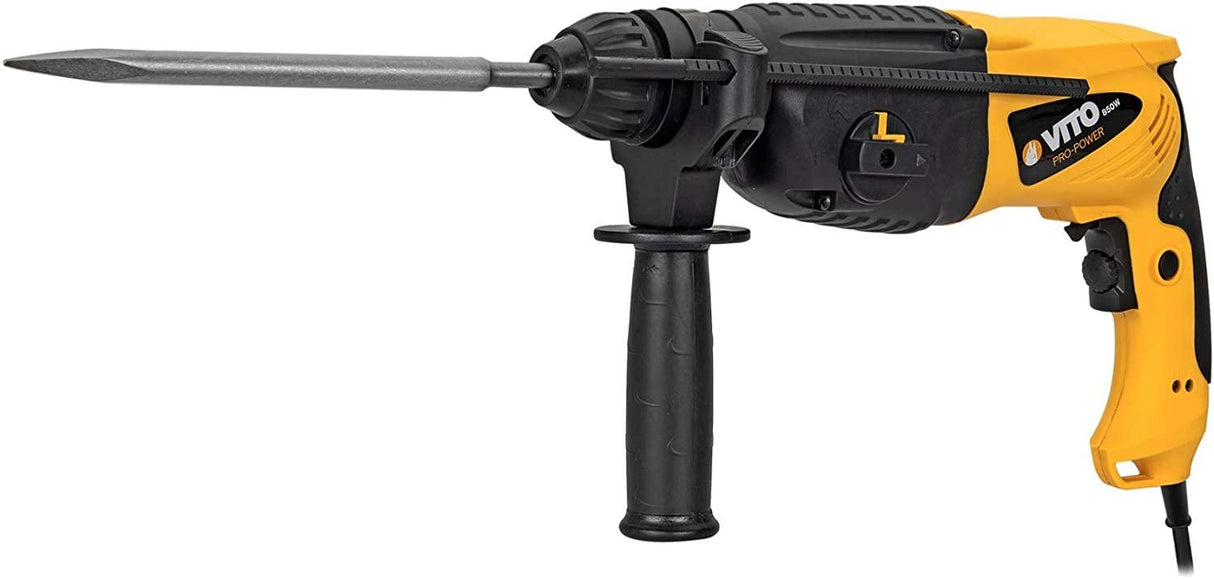 VITO Kombihammer 850 W - SDS-Plus - Bohrhammer Meisselhammer Abbruchhammer - mit 4 Funktionen: Hämmern, Meißeln, Bohren, Schlagbohren - mit Transportkoffer - VIMP850 - Tools.de TP Profishop GmbH