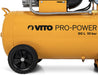 VITO Kompressor 50L 10 bar 2.5PS, 1900w, inkl. Druckminderer, 50 l-Tank, 2 Manometer & 2 Schnellkupplungen, vibrationsgedämpfte Standfüße, Haltebügel, Sicherheitsventil, 2850 U/min, 206 L/min - Tools.de TP Profishop GmbH