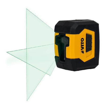 VITO Kreuzlinienlaser Grün Selbstnivellierend, Linienlaser (Arbeitsbereich bis max. 20 m, Genauigkeit: ± 0,5 mm/m, Arbeitszeit bis 3h, mit 1/4"-20 Innengewinde, IP54 - (VILALC20V) - Tools.de TP Profishop GmbH