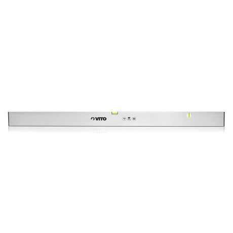 VITO Lineal-Typ Wasserwaage, Rahmen aus Aluminium, 2 Blasen - lotrecht und waagerecht mit stoßdämpfende Endkappen, Messgenauigkeit 1 mm/m, Farbe: Silber - VINR150 - Tools.de TP Profishop GmbH