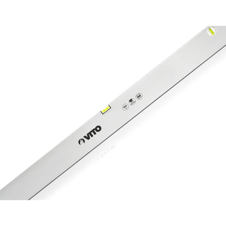 VITO Lineal-Typ Wasserwaage, Rahmen aus Aluminium, 2 Blasen - lotrecht und waagerecht mit stoßdämpfende Endkappen, Messgenauigkeit 1 mm/m, Farbe: Silber - VINR200 - Tools.de TP Profishop GmbH