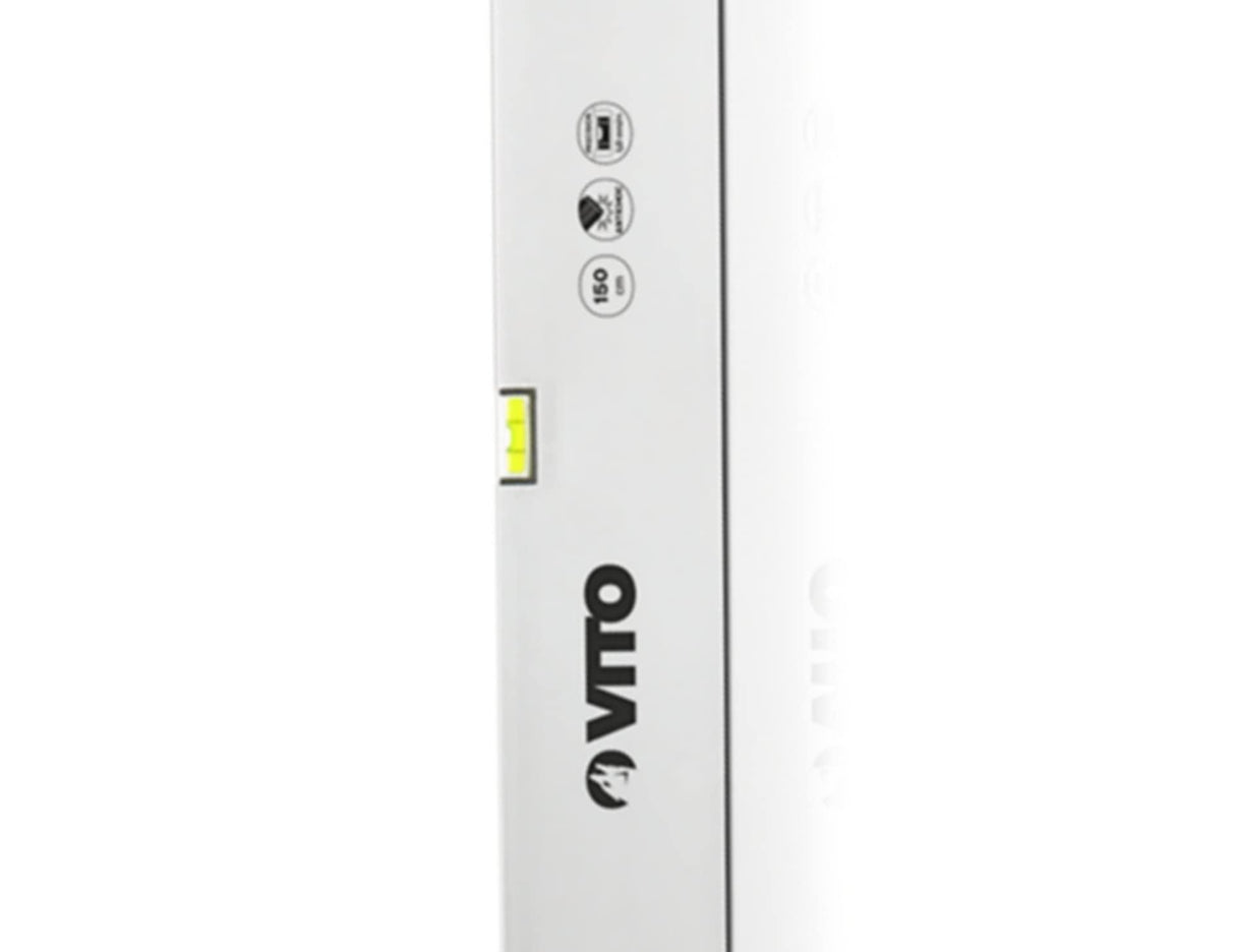VITO Lineal-Typ Wasserwaage, Rahmen aus Aluminium, 2 Blasen - lotrecht und waagerecht mit stoßdämpfende Endkappen, Messgenauigkeit 1 mm/m, Farbe: Silber - VINR200 - Tools.de TP Profishop GmbH