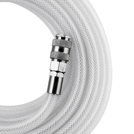 VITO Luftkompressorschlauch (VIMC20), Kompressoren-Zubehör, 20 m, mit schneller Anbringfunktion, für Kompressoren, grau-transparenter Schlauch, aus PVC-Gewebe - Tools.de TP Profishop GmbH