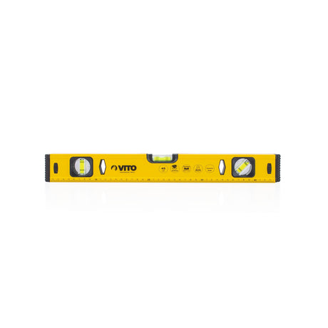 VITO Magnetische Aluminium-Wasserwaage 45cm Lang - rundum ablesbar - Antischock Seitenanschläge - 3 Libellen: lotrecht, waagerecht und 45 Grad - Maße: 450 x 55 x 22 mm - VINAL45 - Tools.de TP Profishop GmbH