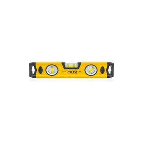 VITO Magnetische Aluminium-Wasserwaage - 80 cm Lang - rundum ablesbar - Antischock Seitenanschläge - 3 Blasen: lotrecht, waagerecht und 45 Grad - Maße: 800 x 55 x 22 mm - VINAL80 - Tools.de TP Profishop GmbH