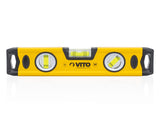 VITO Magnetische Aluminium-Wasserwaage - 80 cm Lang - rundum ablesbar - Antischock Seitenanschläge - 3 Blasen: lotrecht, waagerecht und 45 Grad - Maße: 800 x 55 x 22 mm - VINAL80 - Tools.de TP Profishop GmbH