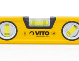 VITO Magnetische Aluminium-Wasserwaage - 80 cm Lang - rundum ablesbar - Antischock Seitenanschläge - 3 Blasen: lotrecht, waagerecht und 45 Grad - Maße: 800 x 55 x 22 mm - VINAL80 - Tools.de TP Profishop GmbH