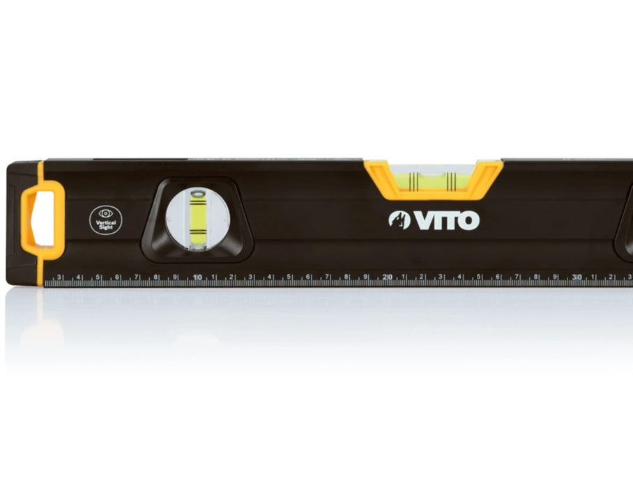 VITO Magnetische Aluminium-Wasserwaage Pro 45cm (VINP120), Abmessungen: 1200 x 65 x 27 mm, mit stoßdämpfenden Endkappen, magnetischer Basis und Genauigkeit: 0,5 mm/m - Tools.de TP Profishop GmbH