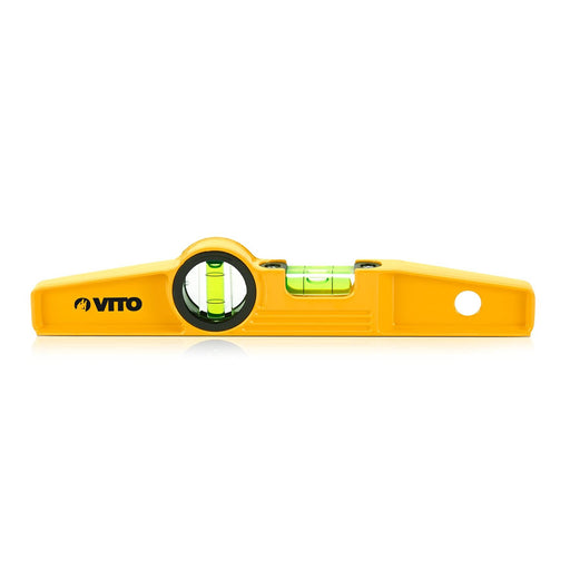 VITO Magnetische Brückenwaage 25 cm, Aluminiumrahmen, Enthält 2 Blasen: Lot und Libelle, Magnetische Basis; - Genauigkeit: 0,5 mm/m, Farbe: Gelb/schwarz - VINTM25 - Tools.de TP Profishop GmbH