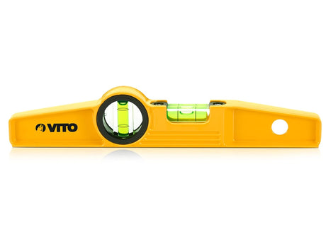 VITO Magnetische Brückenwaage 25 cm, Aluminiumrahmen, Enthält 2 Blasen: Lot und Libelle, Magnetische Basis; - Genauigkeit: 0,5 mm/m, Farbe: Gelb/schwarz - VINTM25 - Tools.de TP Profishop GmbH