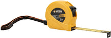 VITO Maßband Flexometer - 5 METER - Stahlband mit Nylonfutter; ABS-Box; Verriegelungstaste und automatischer Rückzug Haken aus Metall REF VIFM5 Maße: 19mm x 5m von Vito Pro Power - Tools.de TP Profishop GmbH