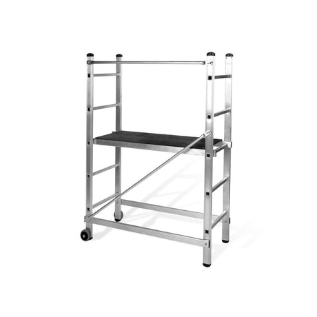 VITO Mehrzweckgerüst (VIAM), Gerüst Aluminium Mehrzweckgerüst, Arbeitshöhe 3 m, Platte 110 x 40 cm, 2x 5 Stufen, 12,5kg, Arbeitshöhen: 3, Einfache Montage ohne Werkzeug - Tools.de TP Profishop GmbH