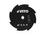 VITO MesserKit für Motorsensen, Freischneider 4er SET Grasschneideblatt, Häckselmesser, Dickichtmesser, Universal - 255mm - Unterholz, Gras schneiden - 25,4mm Bohrungsdurchmesser - Tools.de TP Profishop GmbH