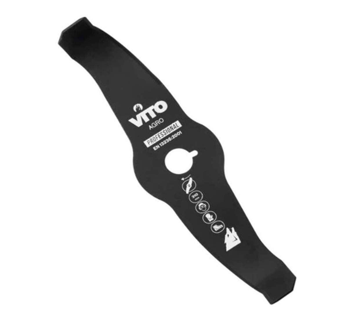 VITO MesserKit für Motorsensen, Freischneider 4er SET Grasschneideblatt, Häckselmesser, Dickichtmesser, Universal - 255mm - Unterholz, Gras schneiden - 25,4mm Bohrungsdurchmesser - Tools.de TP Profishop GmbH