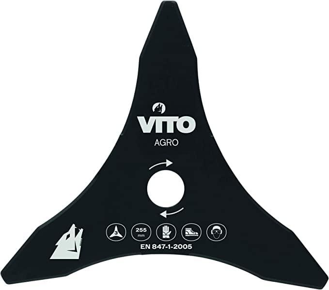 VITO MesserKit für Motorsensen, Freischneider 4er SET Grasschneideblatt, Häckselmesser, Dickichtmesser, Universal - 255mm - Unterholz, Gras schneiden - 25,4mm Bohrungsdurchmesser - Tools.de TP Profishop GmbH