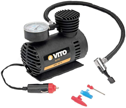 VITO Mini-Kompressor, 12V, 17 Bar Druck, Luftdurchsatz von 15 l/min und einer Kabellänge von 2,8 m - Tools.de TP Profishop GmbH