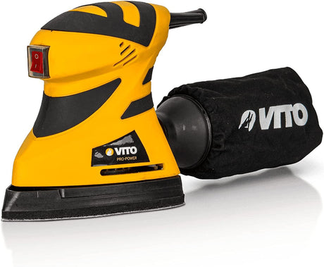 VITO Multi Schleifer 180W Schleifmaschine Deltaschleifer Dreieckschleifer Schleifmaschine 2-in-1, Staubsammler - Schleifmittel - dreieckiger und viereckiger Schleifblock - Tools.de TP Profishop GmbH