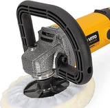 VITO Poliermaschine 1200W Exzenter Winkelpolierer Geschwindigkeitsregelung, ON/OFF- Schaltersperre, Metallgetriebe Scheibendurchmesser 180 mm Polierteller für z.B. Auto KFZ Boot - Tools.de TP Profishop GmbH