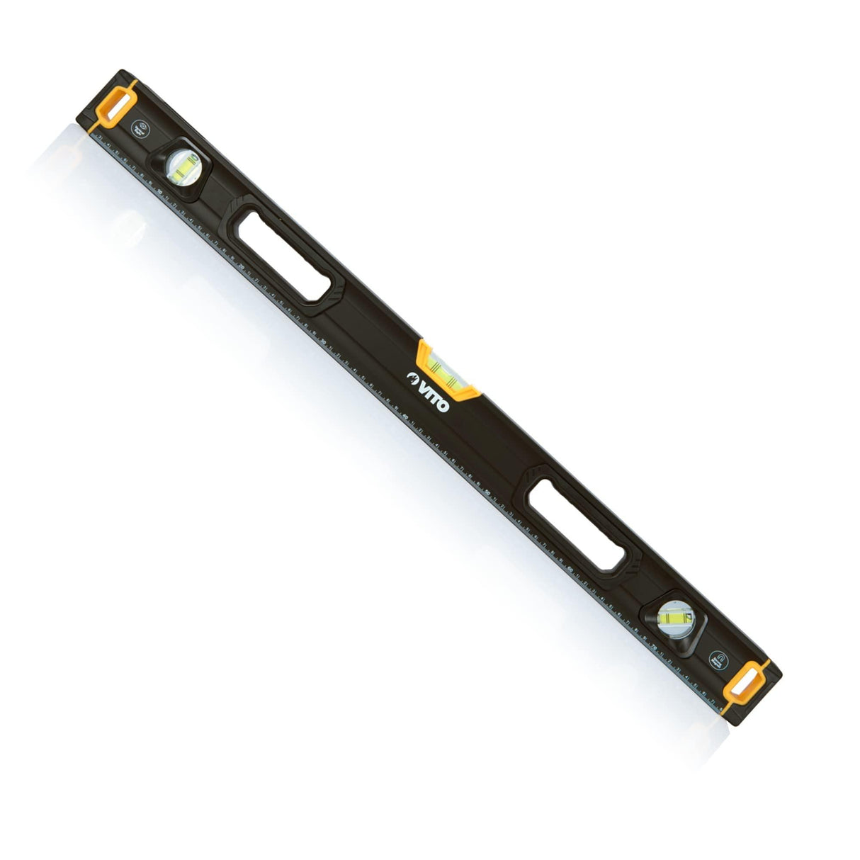 VITO Premium Magnetische Wasserwaage 100cm ALU (VINP100), mit Magnet und drei Libellen, Abmessungen: 100x65x27 mm, mit stoßdämpfenden Endkappen, magnetischer Basis und Genauigkeit: 0,5 mm/m - Tools.de TP Profishop GmbH