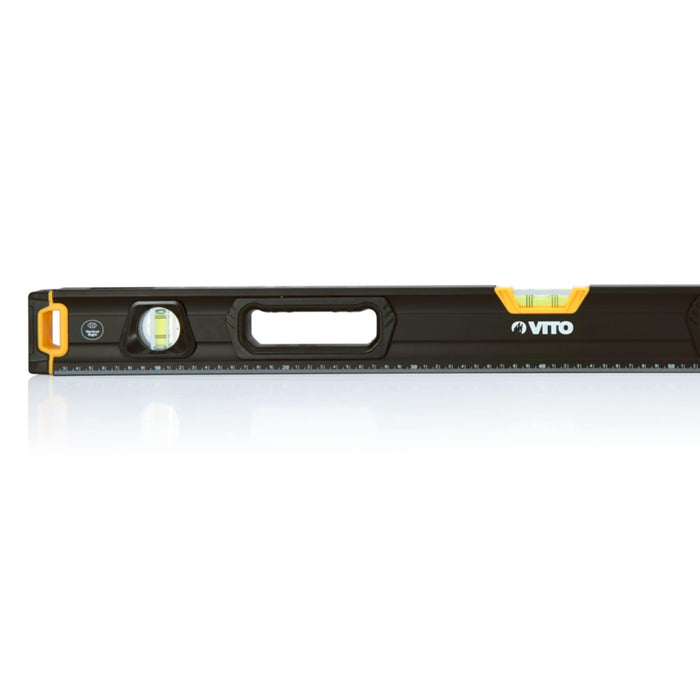 VITO Premium Magnetische Wasserwaage 100cm ALU (VINP100), mit Magnet und drei Libellen, Abmessungen: 100x65x27 mm, mit stoßdämpfenden Endkappen, magnetischer Basis und Genauigkeit: 0,5 mm/m - Tools.de TP Profishop GmbH