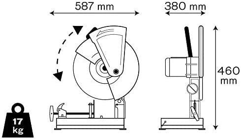 VITO Pro Metalltrennsäge 355 Metallkreissäge 2300 Watt, Trennscheibe Ø 355mm, 4000 rpm, 0-45º, Verstellbarer Höhenanschlag, Metall-Trennmaschine - Tools.de TP Profishop GmbH