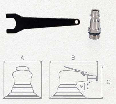 VITO Professional Druckluft-Exzenterschleifer VILP150 max. 6,2 bar, 10000 min.-1, 150 mm Schleiftellerdurchmesser, stufenloser Regulierungshebel, Stecknippel, Spannschlüssel - Tools.de TP Profishop GmbH