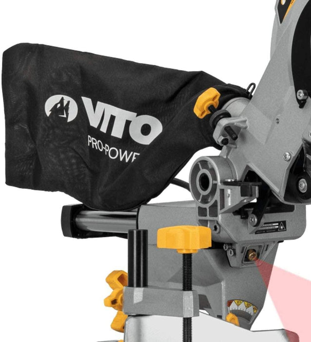 VITO Professional Kapp und Gehrungssäge 1800 W Zugsäge Teleskoparm Laser LED (1800 W, Sägeblatt Ø 216 mm, 5000 rpm, schwenkbarer Sägekopf) - Tools.de TP Profishop GmbH