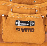 VITO Professional Leder Werkzeuggürteltasche -8 Fächer- Mit Universalhaltern - Pflegeleicht/Werkzeugtasche mit verstellbarem Nylongürtel - Tools.de TP Profishop GmbH