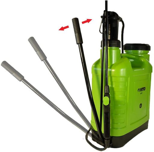 VITO Professional rückentragbarer 16L Drucksprüher mit 220 cm Länge (Schlauch und Lanze) zur Anwendung im Garten, Düngung ,Unkraut und Schädlingsbekämpfung, 16 Liter Tank, Tragegurt, geringes Gewicht - Tools.de TP Profishop GmbH
