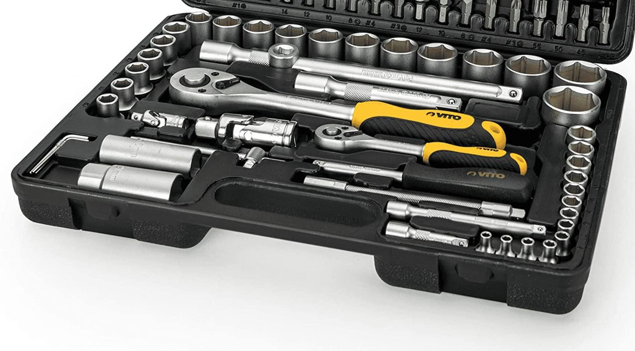 VITO Professional Werkzeugkoffer 94 Teile Schlüssel Werkzeugsatz Ringschlüssel Set Steckschlüssel - Tools.de TP Profishop GmbH