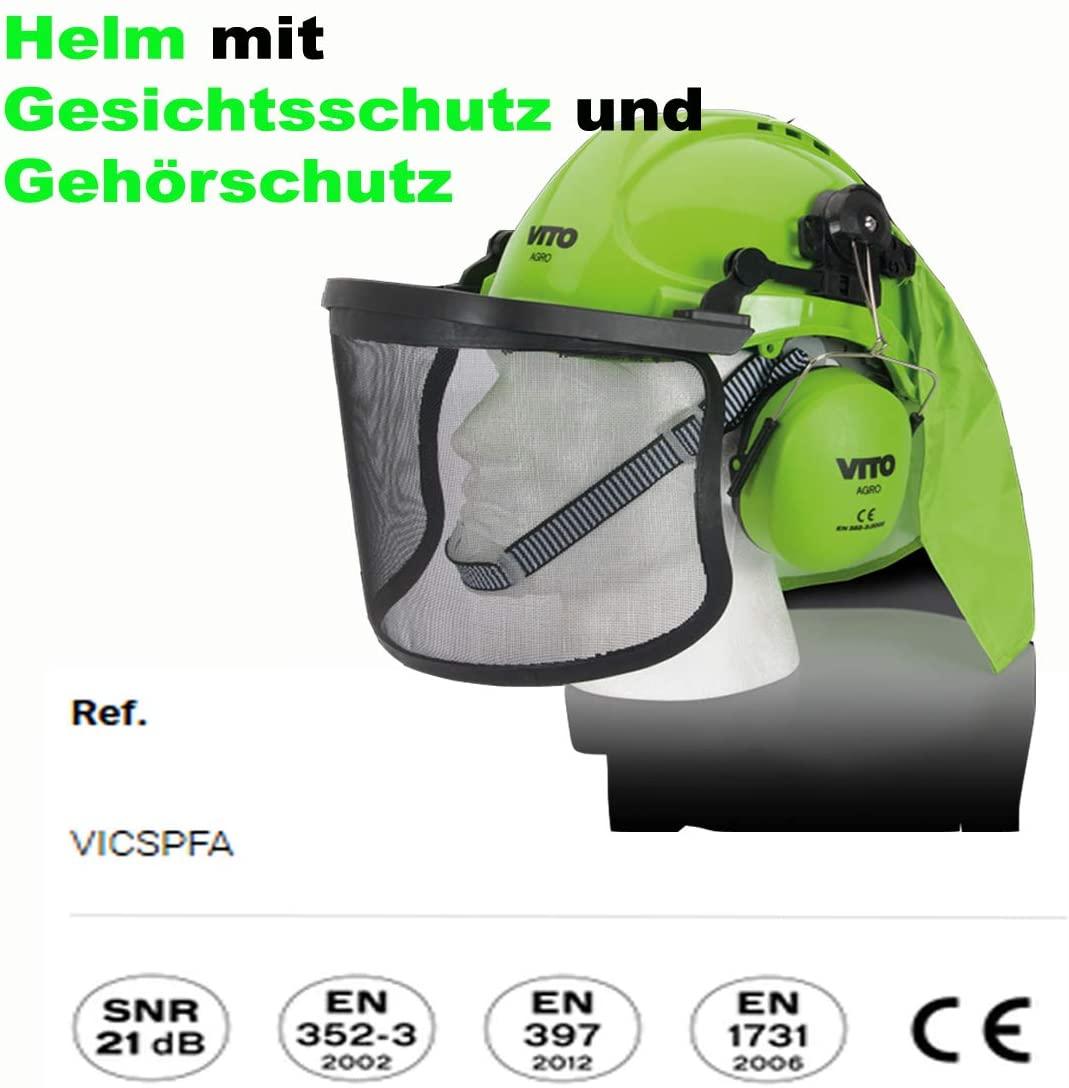 VITO Profi-Schutzhelm mit integriertem Gesichts- und Gehörschutz – Komfortables und verstellbares Design für maximale Sicherheit - Tools.de TP Profishop GmbH