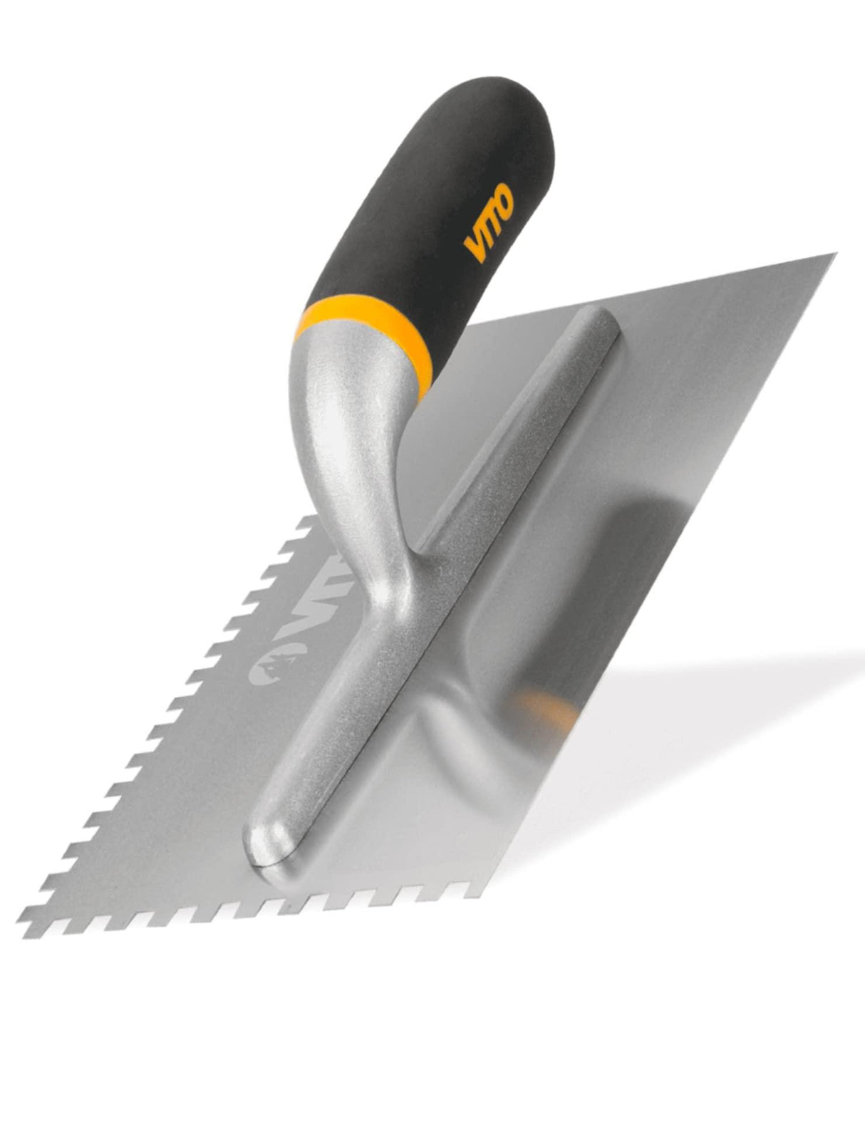 VITO Profi Zahnkelle Glättkelle 280 x 130 mm mit Zahnung 8x8 mm Zahnkelle zum Verlegen von Fliesen Glättscheibe mit Softgriff unentbehrlich beim Fliesen, Fliesen-Kelle VITDB2808 - Tools.de TP Profishop GmbH