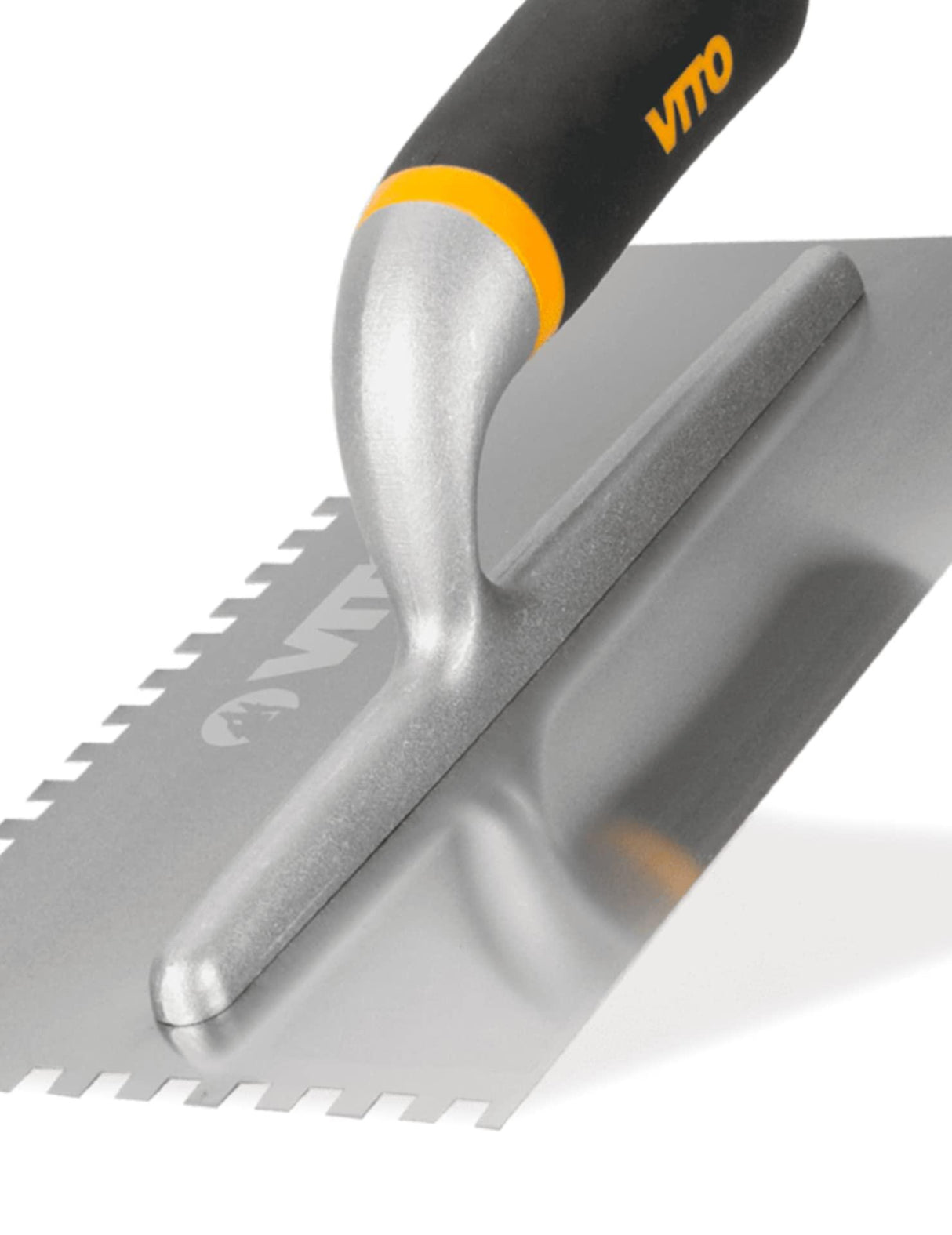 VITO Profi Zahnkelle Glättkelle 280 x 130 mm mit Zahnung 8x8 mm Zahnkelle zum Verlegen von Fliesen Glättscheibe mit Softgriff unentbehrlich beim Fliesen, Fliesen-Kelle VITDB2808 - Tools.de TP Profishop GmbH