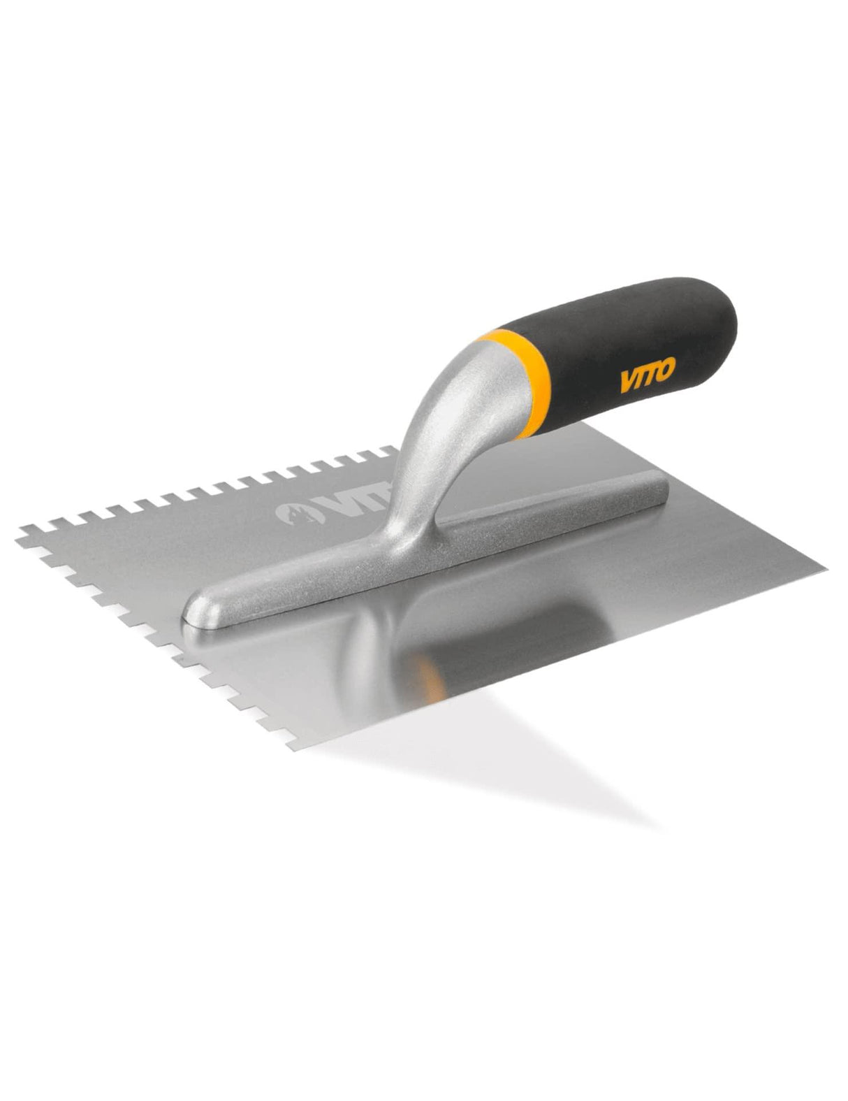 VITO Profi Zahnkelle Glättkelle 280 x 130 mm mit Zahnung 8x8 mm Zahnkelle zum Verlegen von Fliesen Glättscheibe mit Softgriff unentbehrlich beim Fliesen, Fliesen-Kelle VITDB2808 - Tools.de TP Profishop GmbH